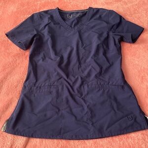 Navy blue scrub top size XS.